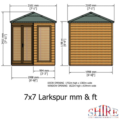 Shire Larkspur 7' x 7' Summer House