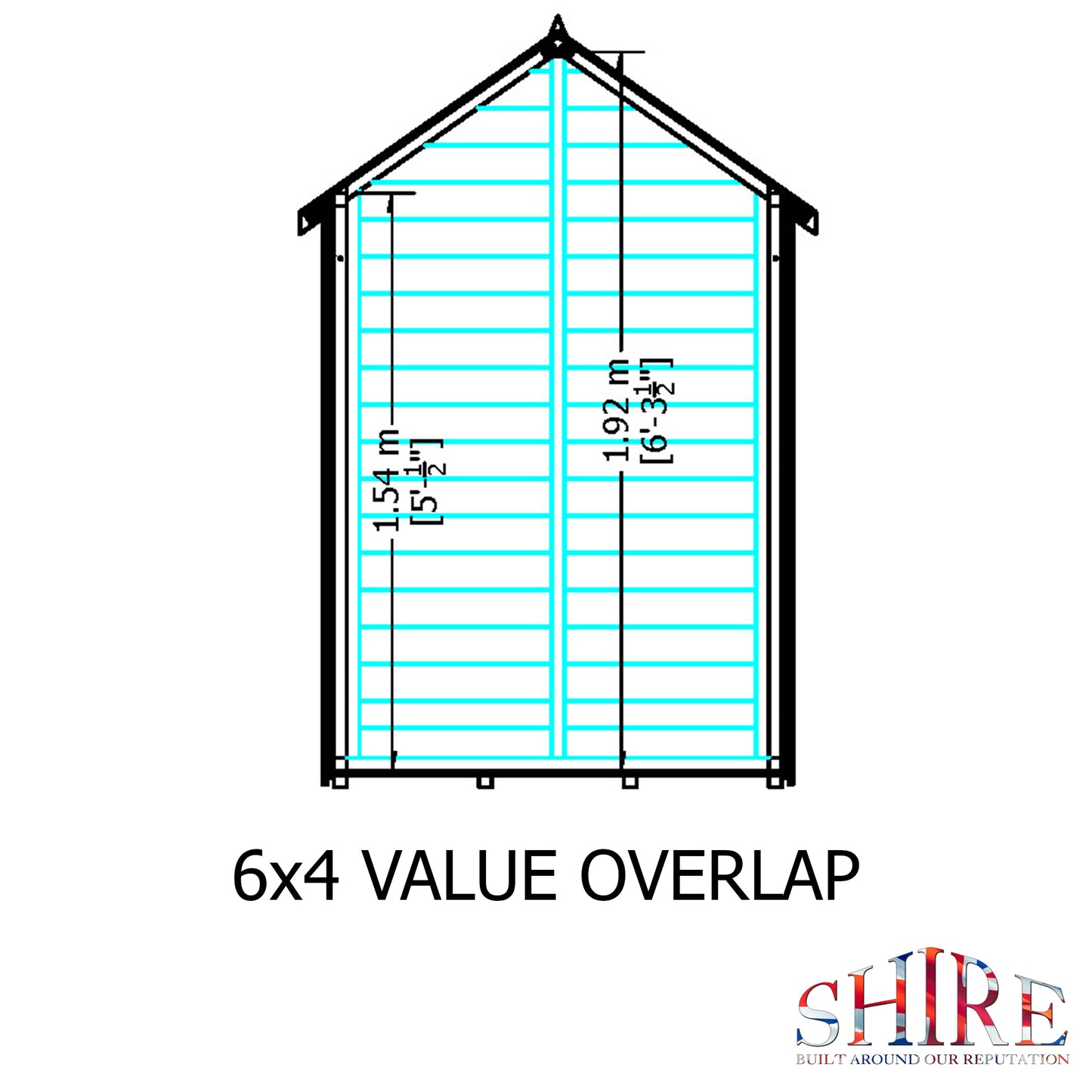 Shire Overlap 6x4 Single Door Value 6x4 Pressure Treated Value Range Wooden Garden Shed