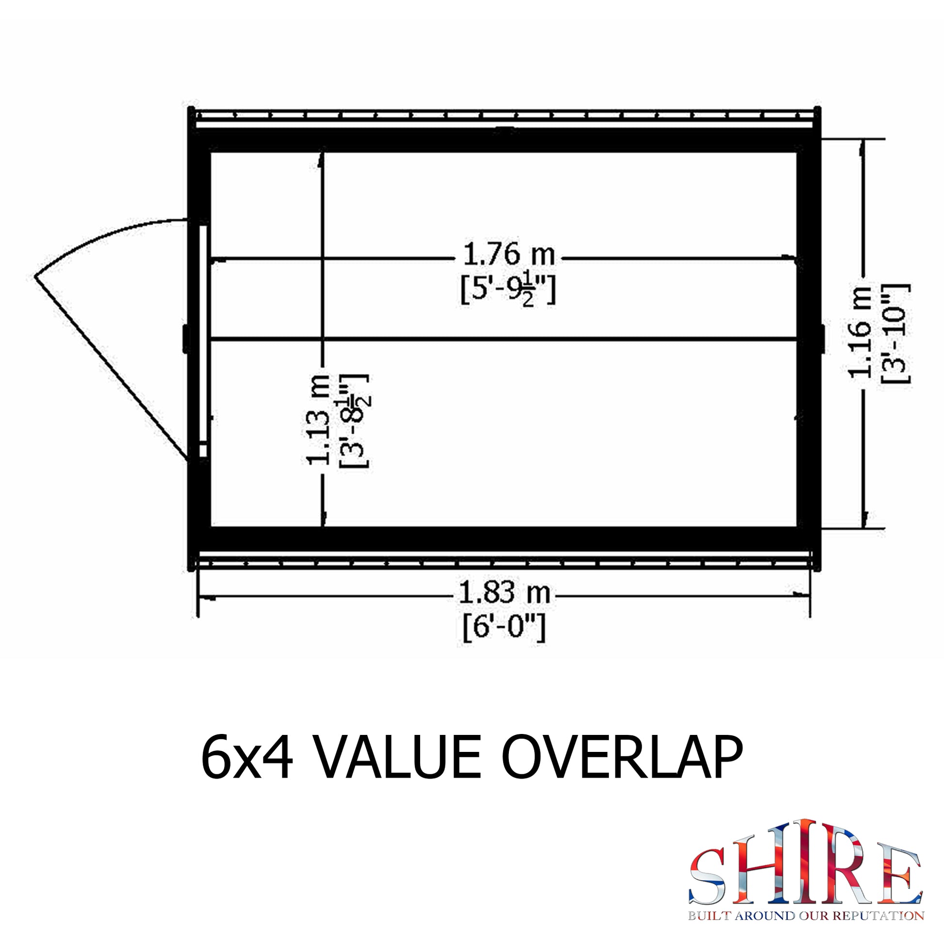 Shire Overlap 6x4 Single Door Value 6x4 Pressure Treated Value Range Wooden Garden Shed