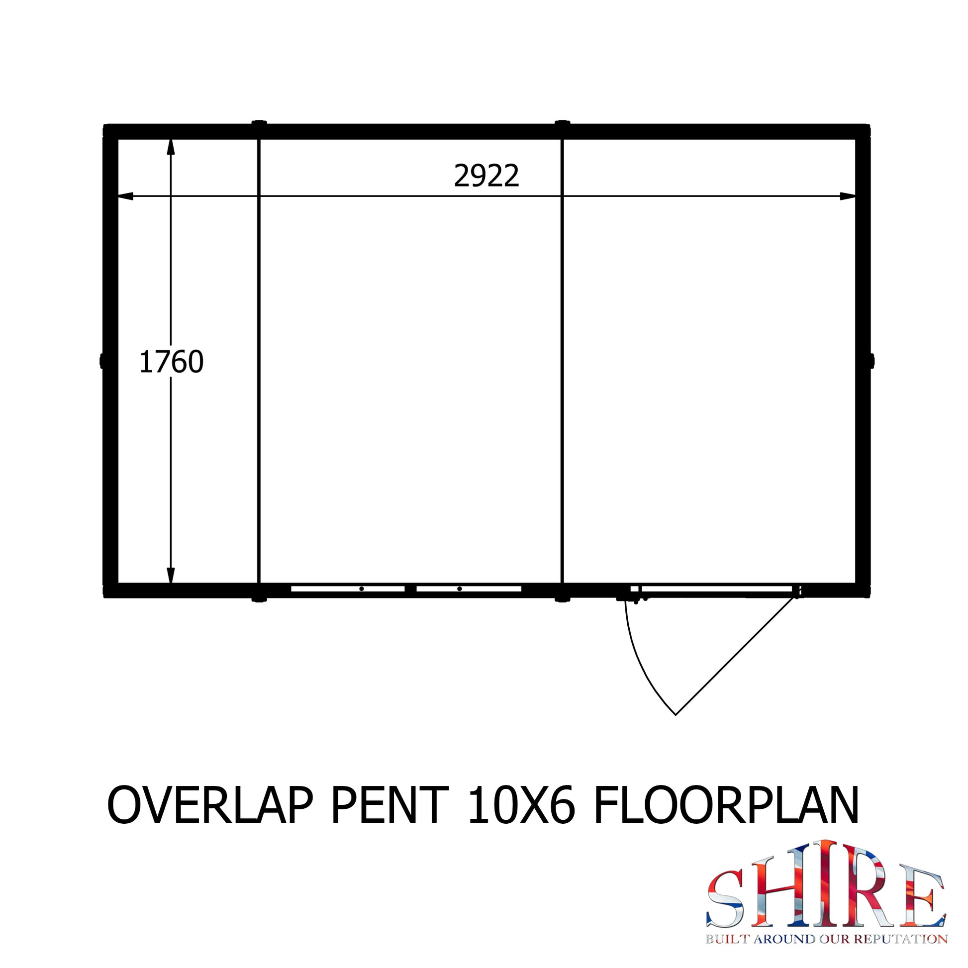 Shire Overlap Single Door Pent 10x6 ft Dip Treated Wooden Garden Shed