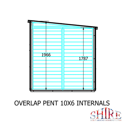 Shire Overlap Single Door Pent 10x6 ft Dip Treated Wooden Garden Shed