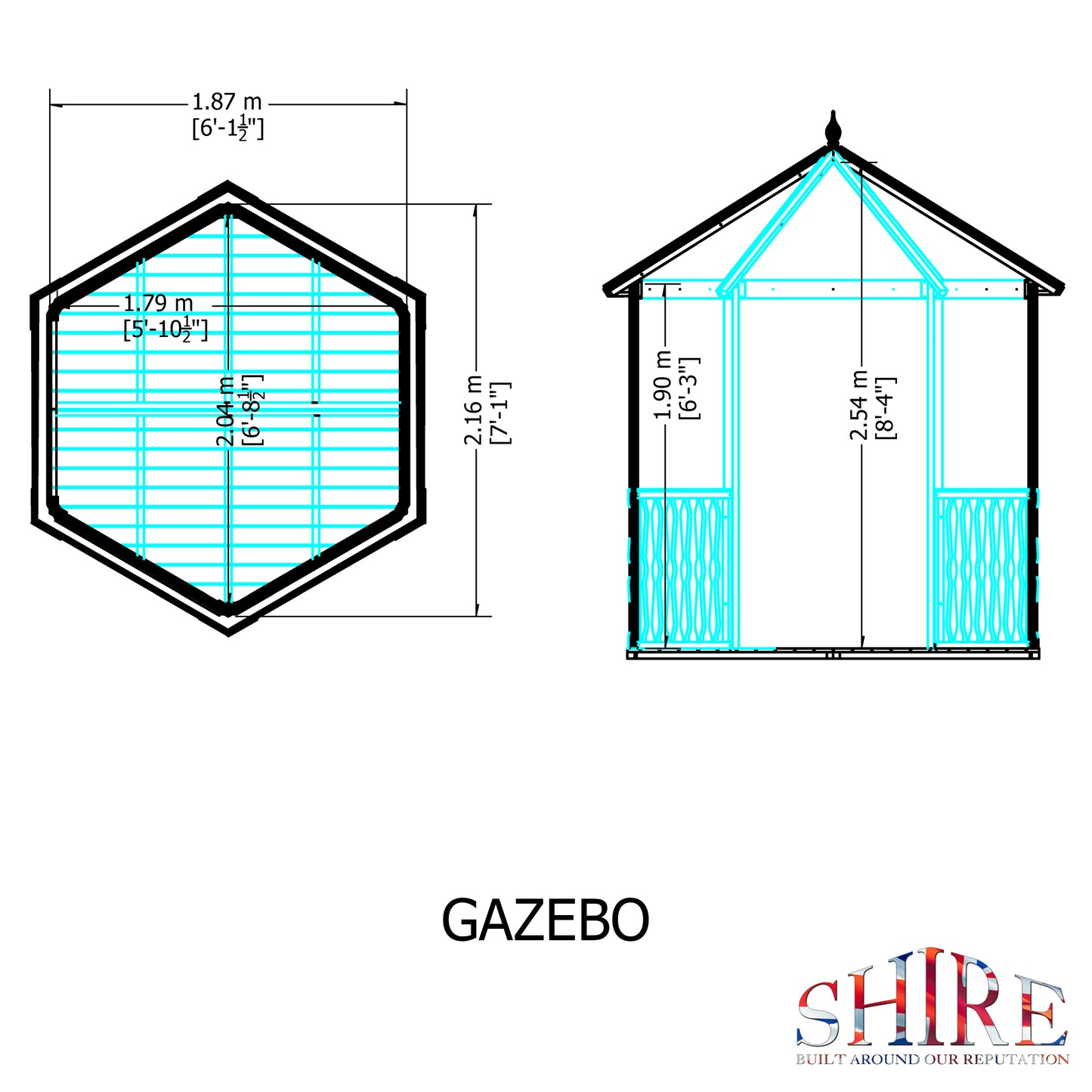 Shire Gazebo Summerhouse 6' x 6' Summer House