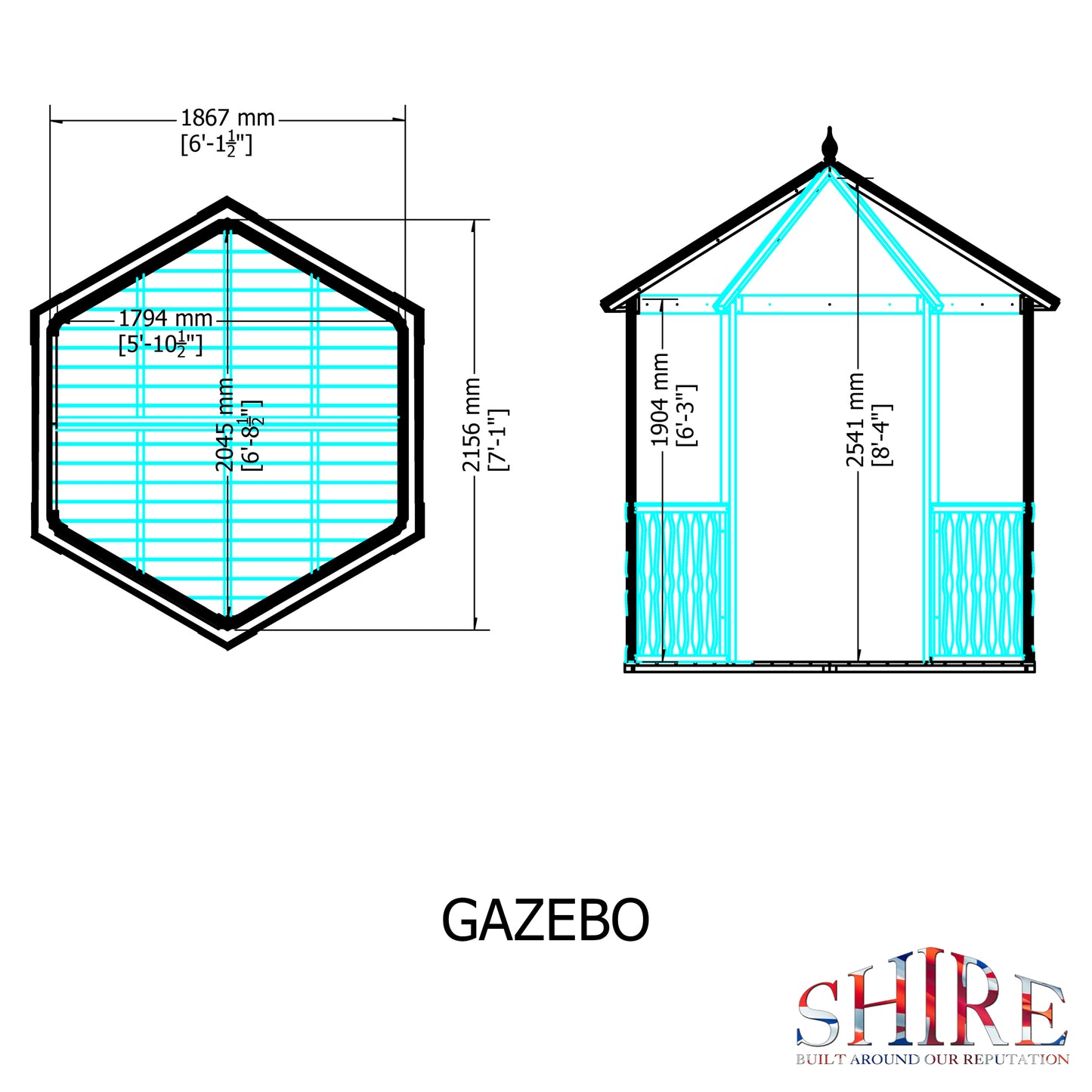 Shire Gazebo Summerhouse 6' x 6' Summer House