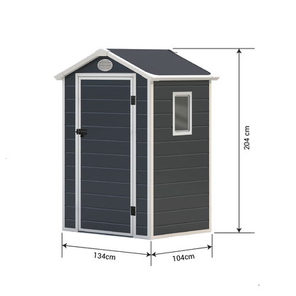 Lotus Animus Apex Plastic Shed Light Grey With Floor - 4x3 Grey