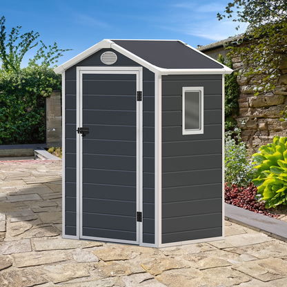 Lotus Animus Apex Plastic Shed Light Grey With Floor - 4x3 Grey