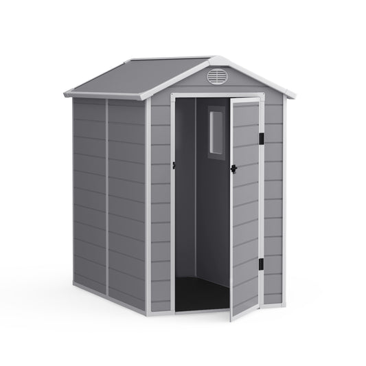 Lotus Animus Apex Plastic Shed Light Grey With Floor - 4x6 Light Grey