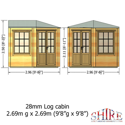 Shire Ardcastle 10' x 14' ft Corner Log Cabin