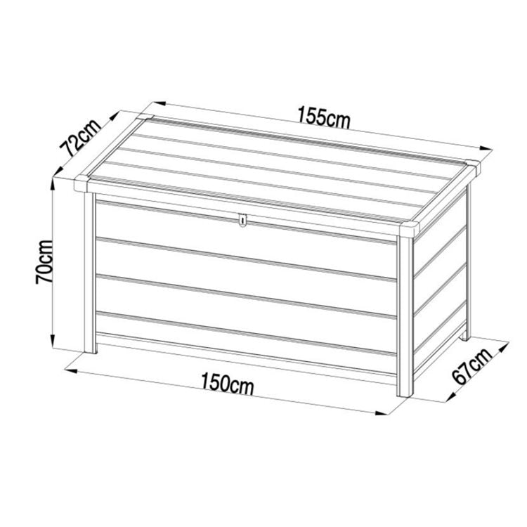 Lotus Astrum Plastic Garden Storage Box Grey - 5ft x 2ft