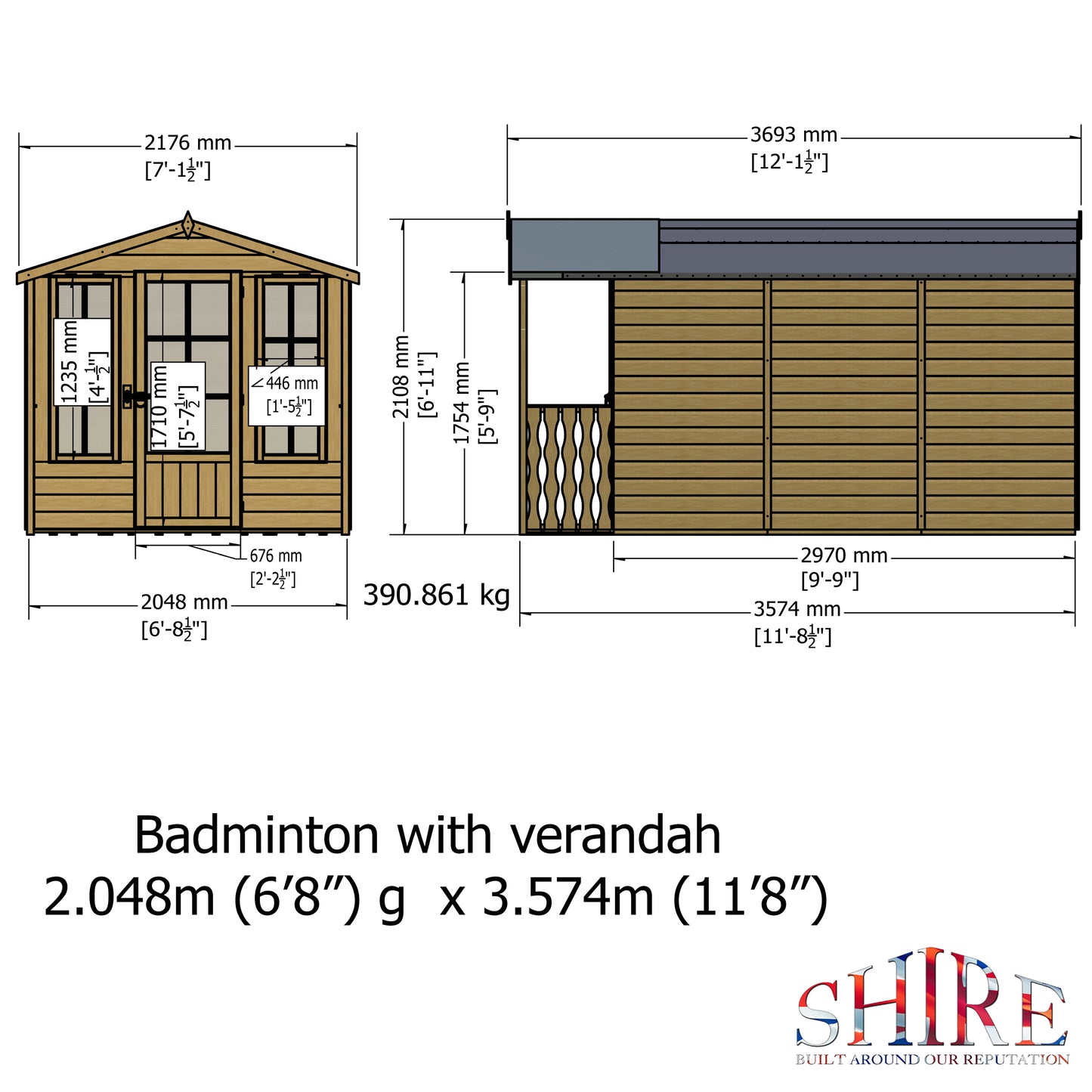 Shire Badminton 7' x 10' Summer House