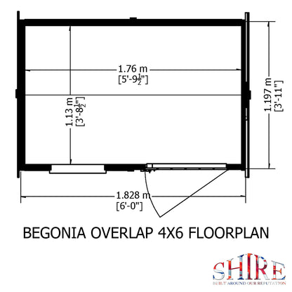 Shire Overlap 6x4 Single Door Reverse Apex 6 x 4 ft Dip Treated Wooden Garden Shed