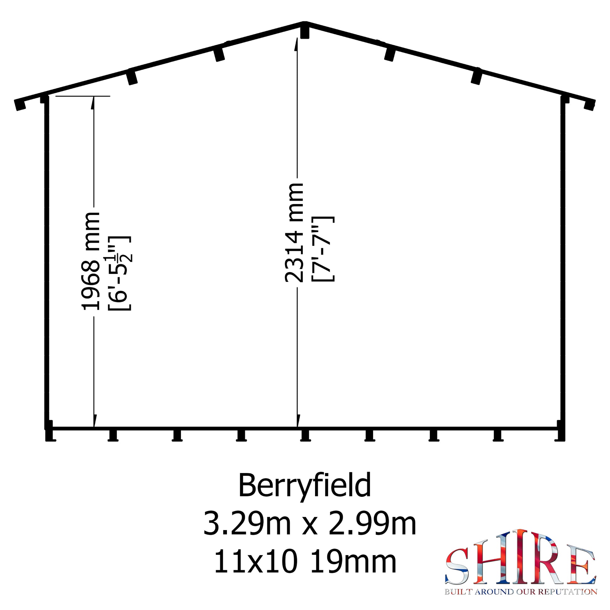 Shire Berryfield 11' x 8' ft 19mm Log Cabin