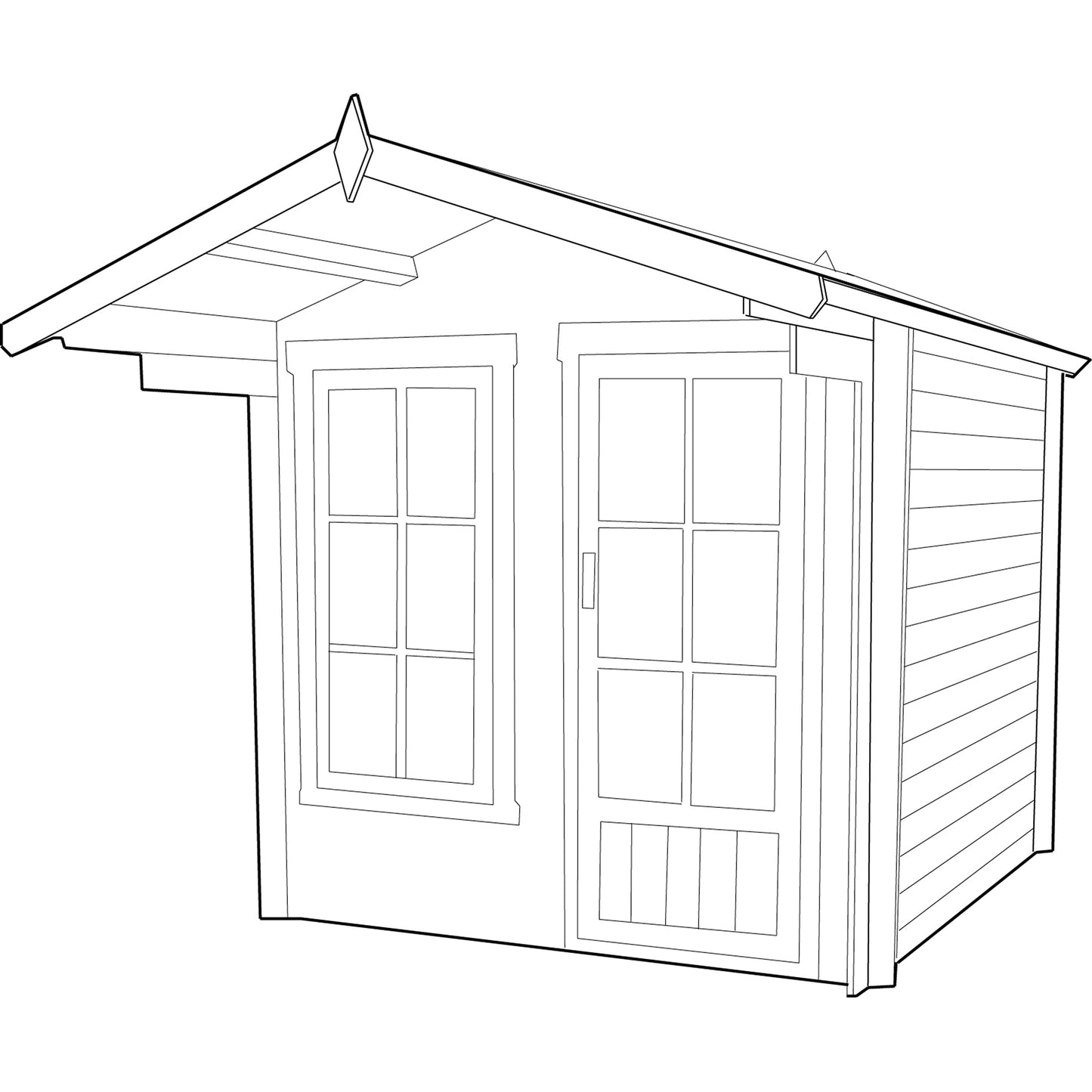 Shire Crinan 7' x 7' ft 19mm Log Cabin