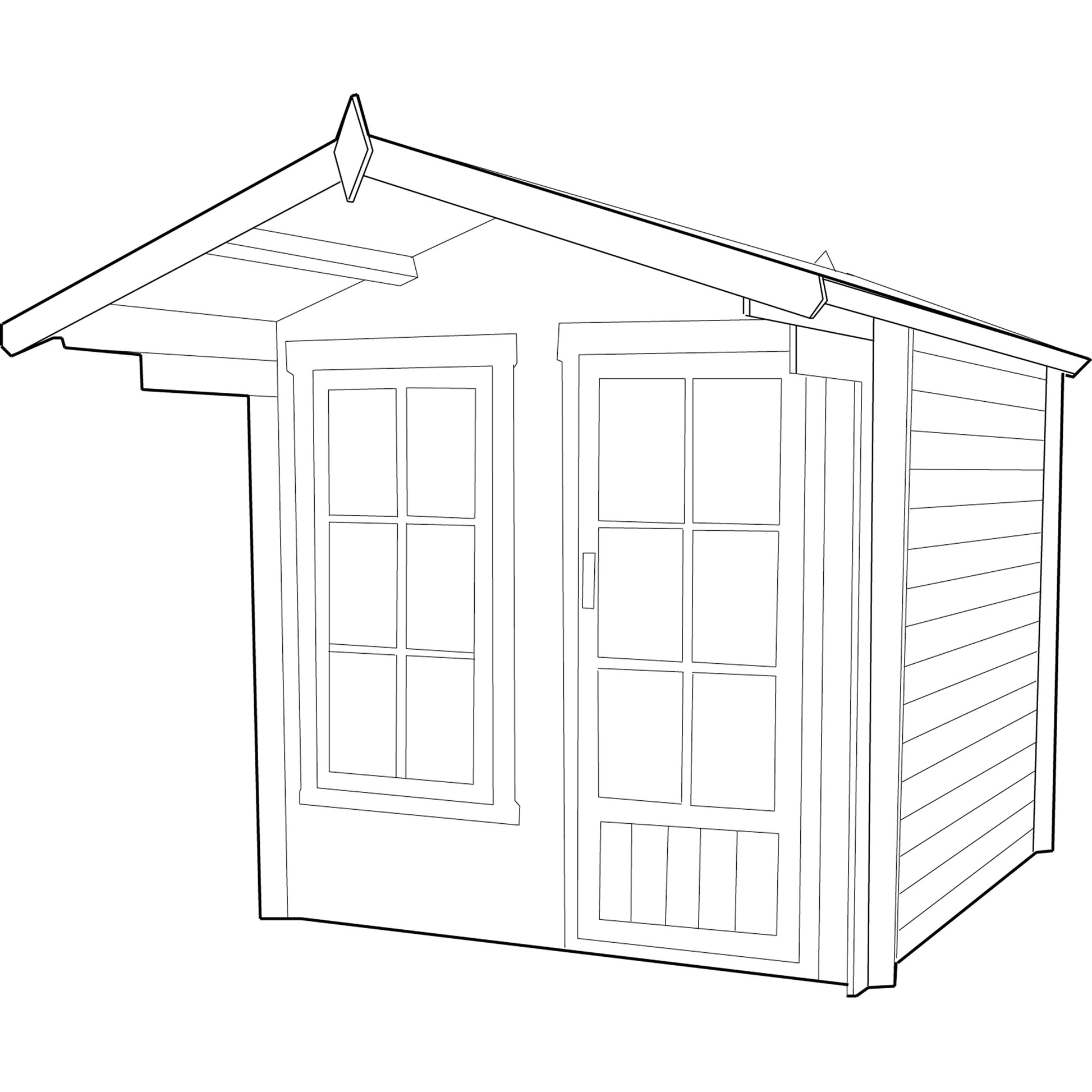 Shire Crinan 7' x 7' ft 19mm Log Cabin