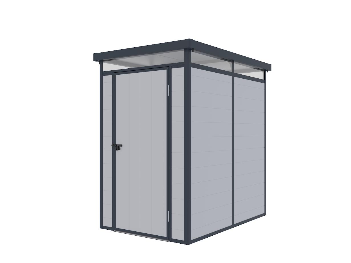 Lotus Curo Pent Plastic Shed - 4x6 Grey