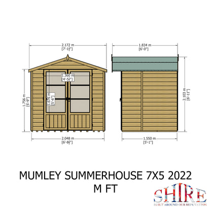 Shire Mumley 7' x 5' Pressure Treated Summer House