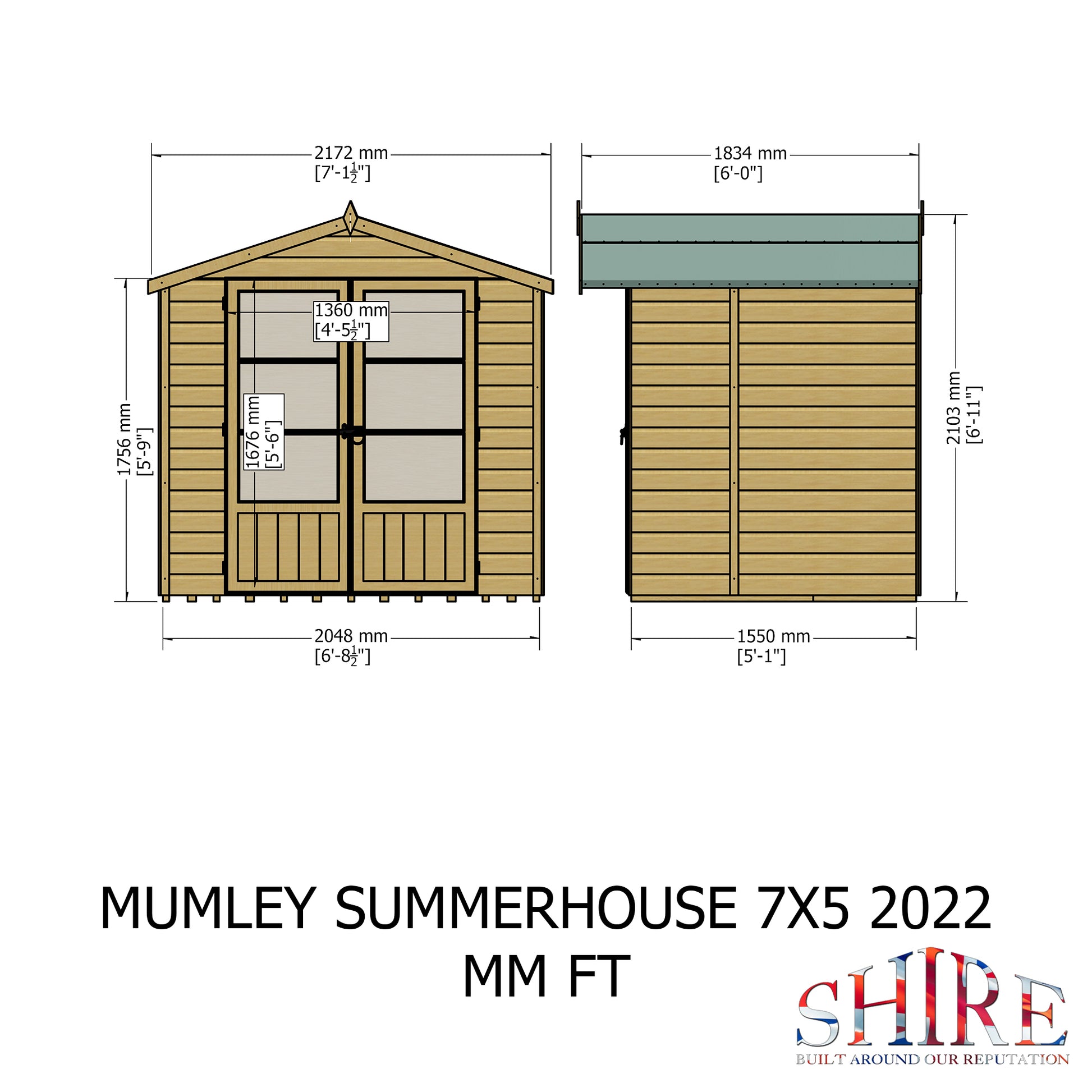 Shire Mumley 7' x 5' Pressure Treated Summer House