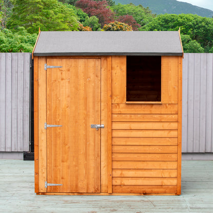 Shire Overlap 6x4 Single Door Reverse Apex 6 x 4 ft Dip Treated Wooden Garden Shed