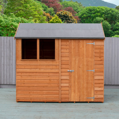 Shire Overlap 8x6 Single Door Reverse Apex Amaryllis 8x6ft Dip Treated Wooden Garden Shed