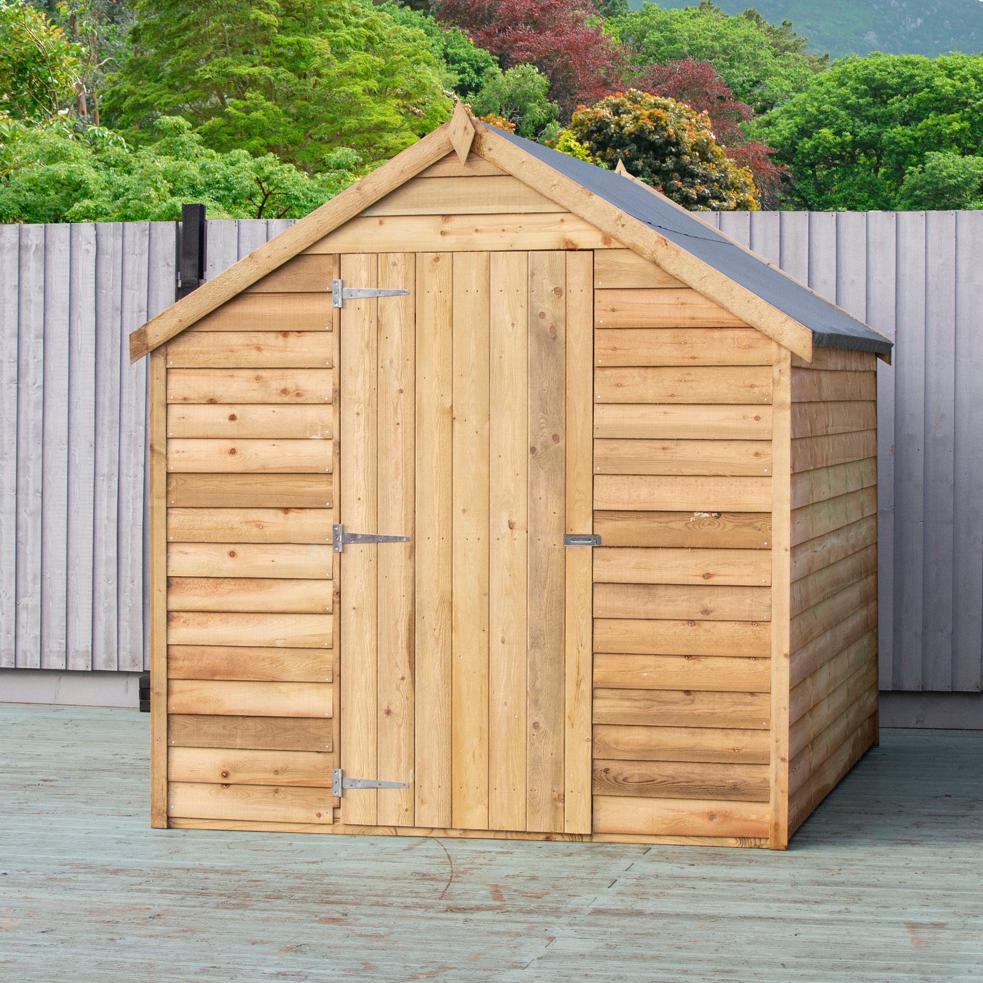 Shire Overlap 8x6 Single Door Value with Window Pressure Treated Value Range Wooden Garden Shed