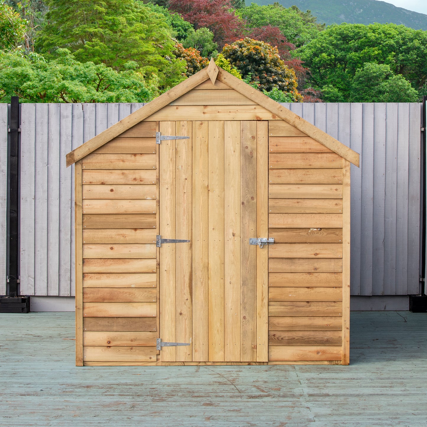 Shire Overlap 8x6 Single Door Value with Window Pressure Treated Value Range Wooden Garden Shed