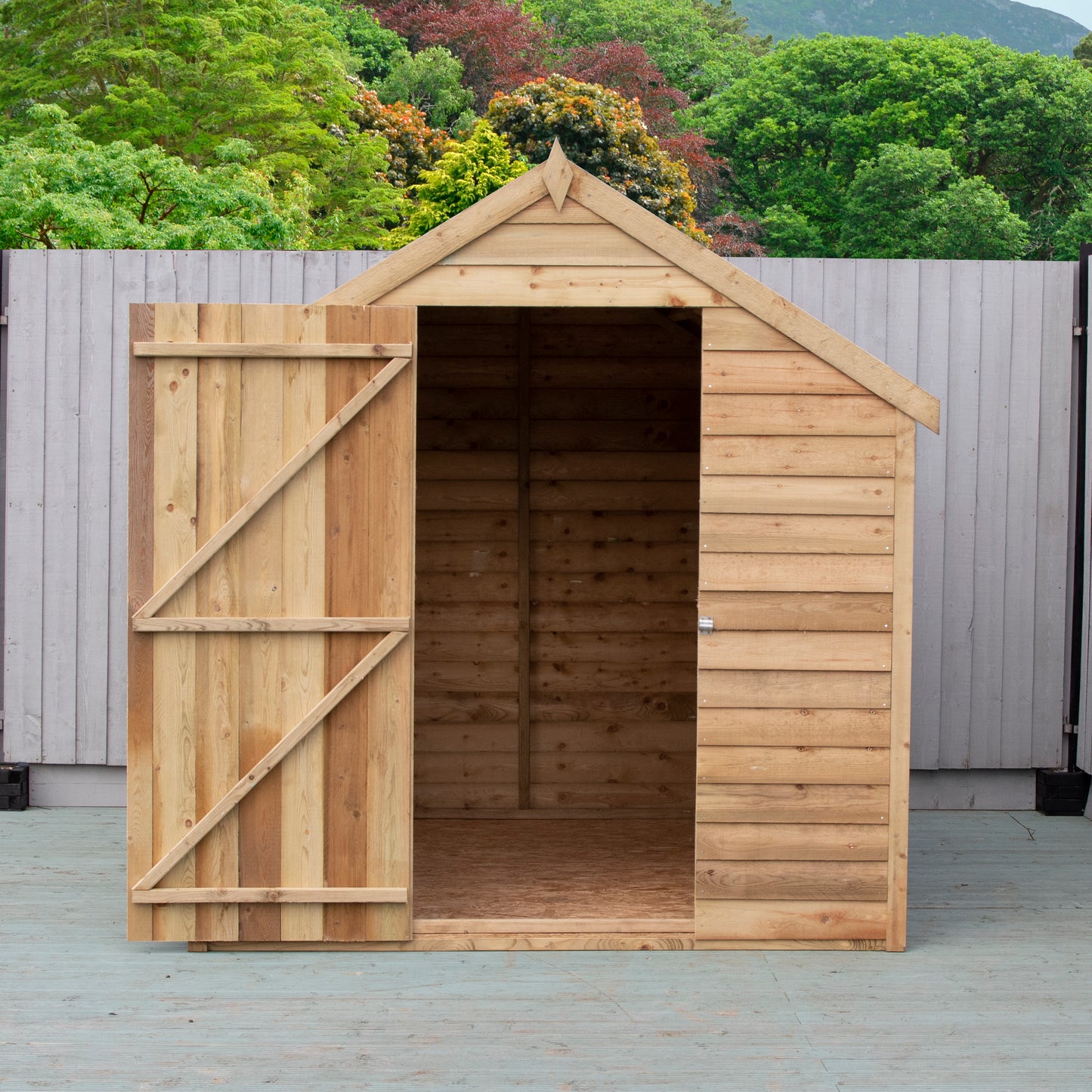 Shire Overlap 8x6 Single Door Value with Window Pressure Treated Value Range Wooden Garden Shed