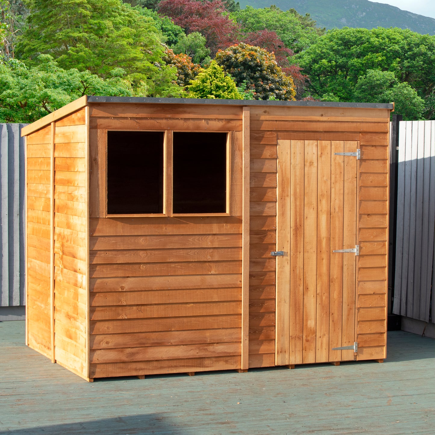 Shire Overlap Pent 8x6ft Dip Treated Wooden Garden Shed