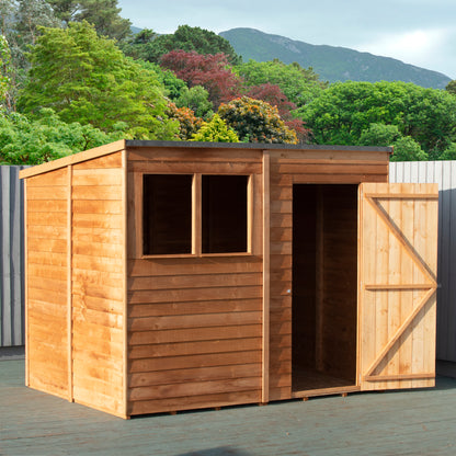 Shire Overlap Pent 8x6ft Dip Treated Wooden Garden Shed