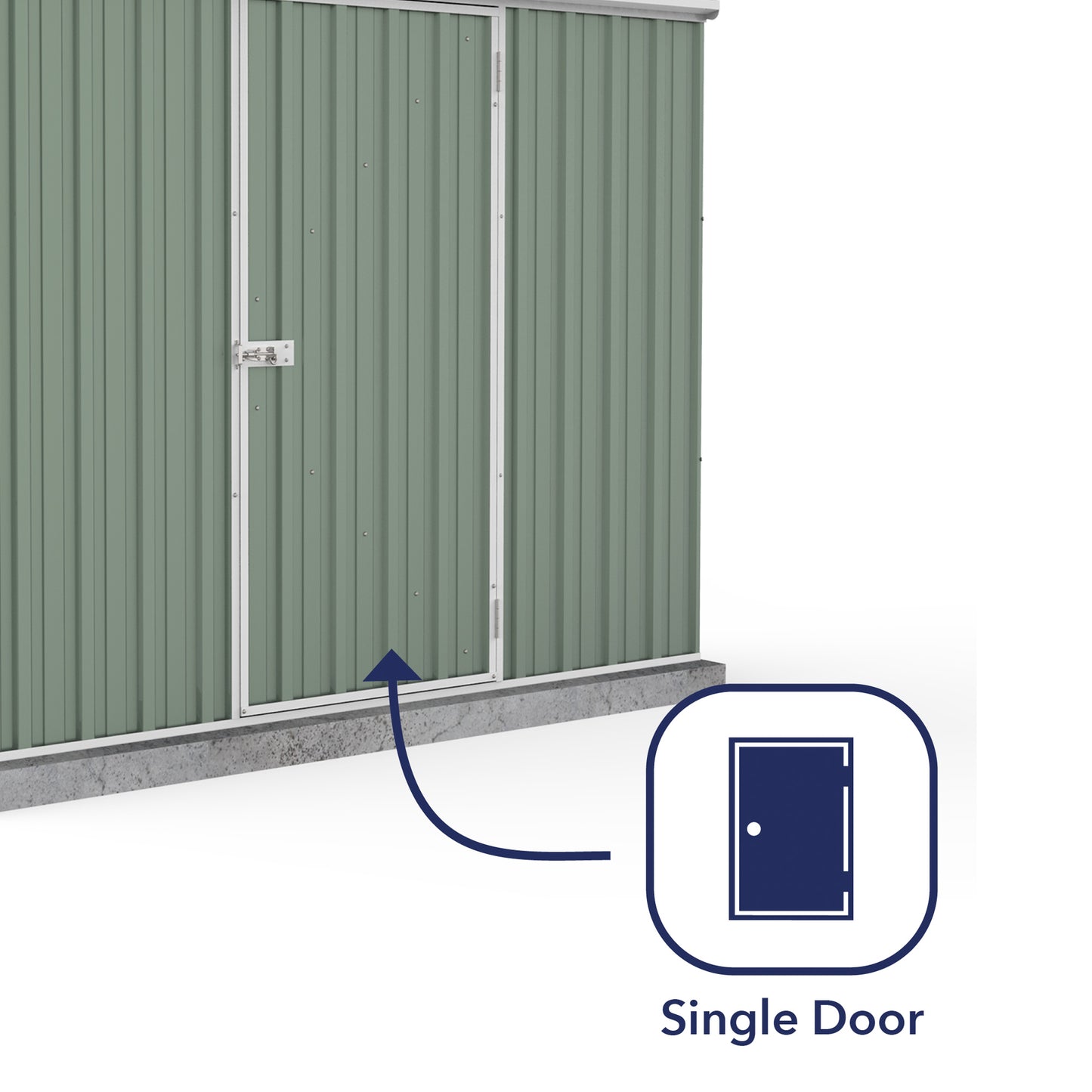 Mercia Absco Space Saver Shed 2.26m x 0.78m - (Pale Eucalyptus)