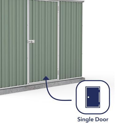 Mercia Absco Space Saver Shed 2.26m x 0.78m - (Pale Eucalyptus)