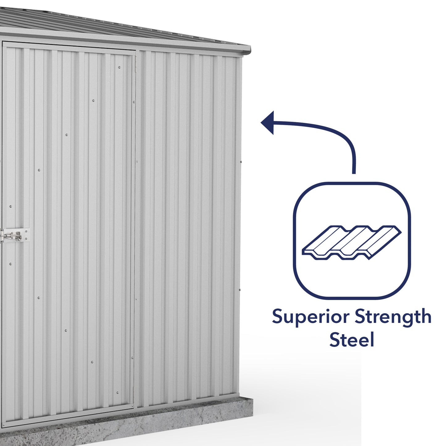 Mercia Absco Space Saver Shed 2.26m x 1.52m - (Zinc)