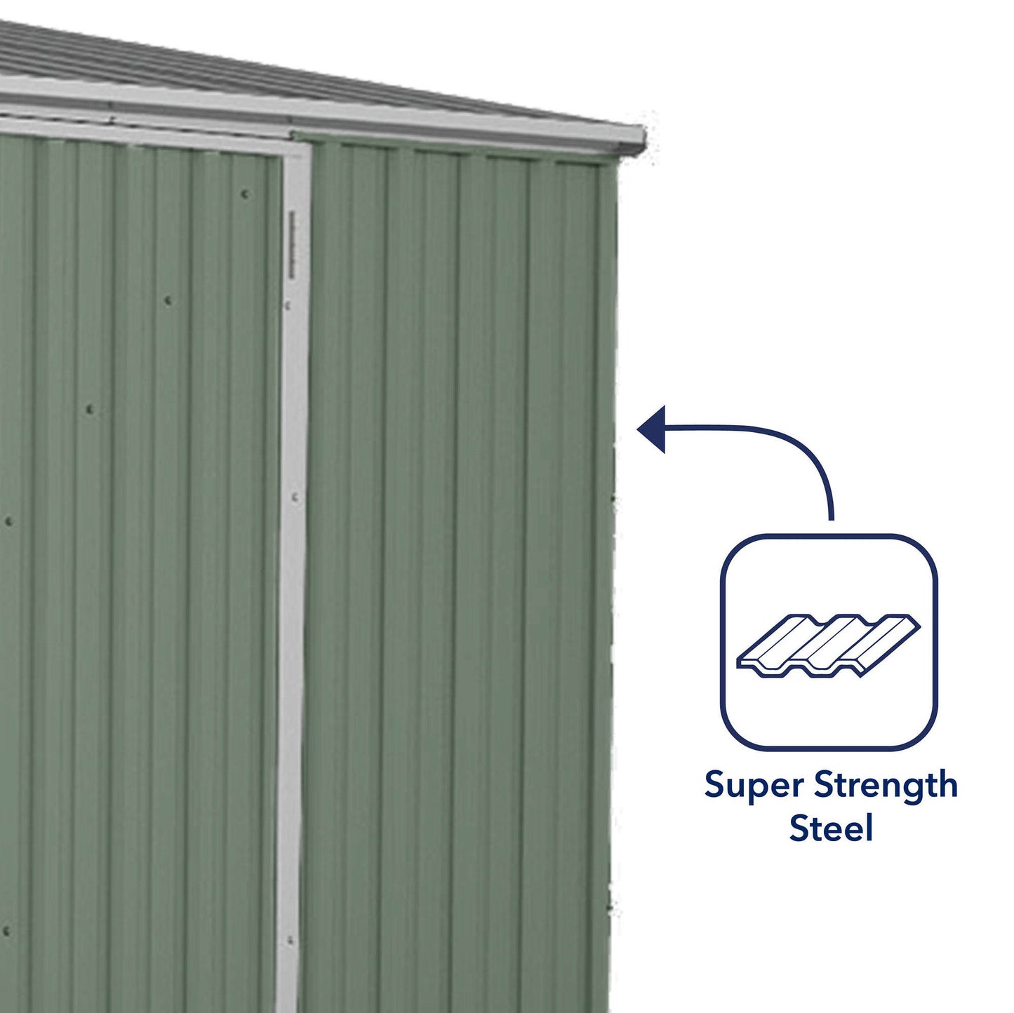 Mercia Absco Space Saver Shed 3m x 1.52m - (Pale Eucalyptus)