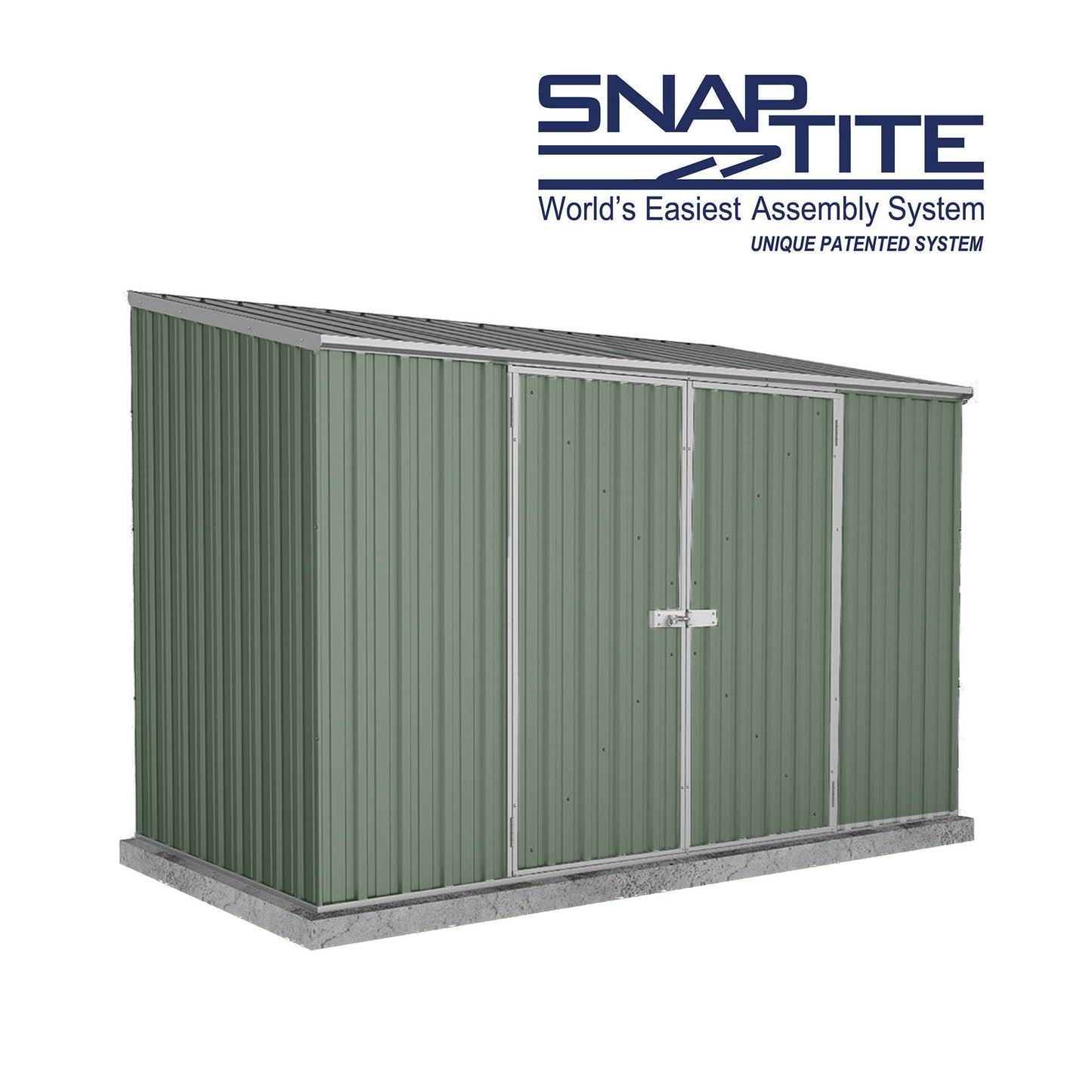 Mercia Absco Space Saver Shed 3m x 1.52m - (Pale Eucalyptus)