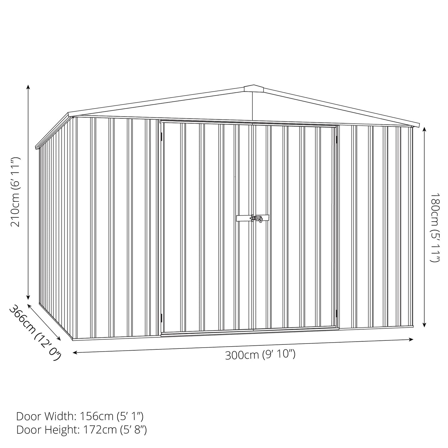 Mercia Absco Regent Shed 3m x 3.66m - (Woodland Grey)