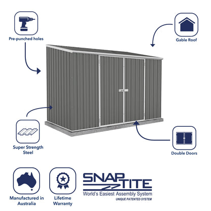 Mercia Absco Space Saver Shed 3m x 1.52m - (Wooland Grey)