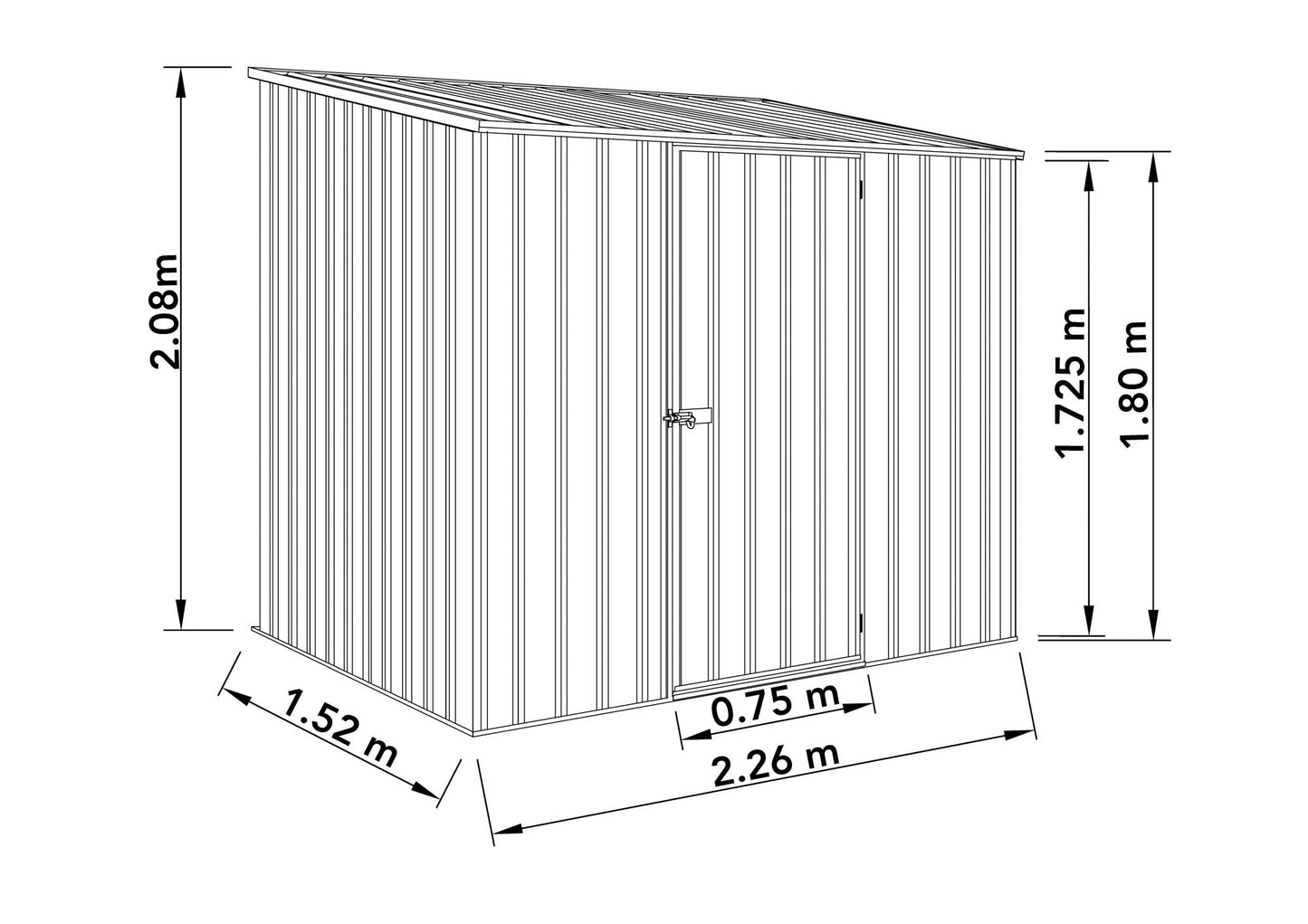 Mercia Absco Space Saver Shed 2.26m x 1.52m - (Monument)