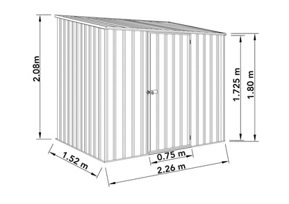 Mercia Absco Space Saver Shed 2.26m x 1.52m - (Monument)