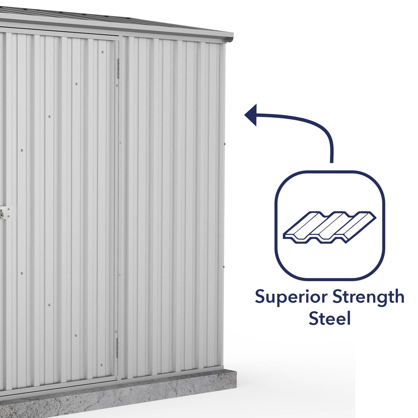 Mercia Absco Space Saver Shed 2.26m x 0.78m - (Zinc)