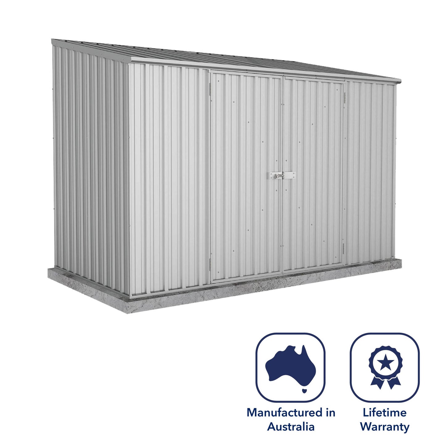 Mercia Absco Space Saver Shed 3m x 1.52m - (Zinc)