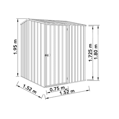 Mercia Absco Premier Shed 1.52m x 1.52m - (Monument)