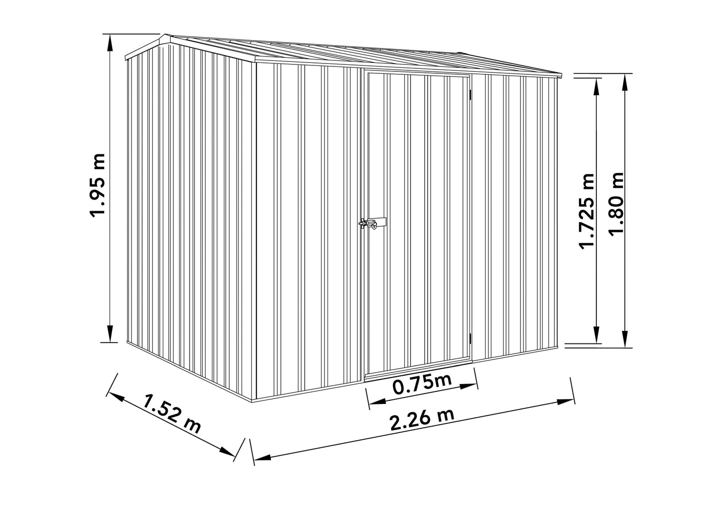 Mercia Absco Premier Shed 2.26m x 1.52m - (Monument)