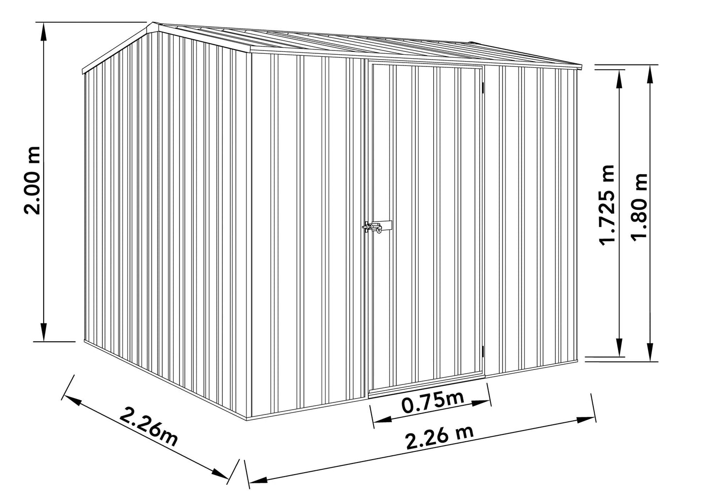 Mercia Absco Premier Shed 2.26m x 2.26m - (Monument)