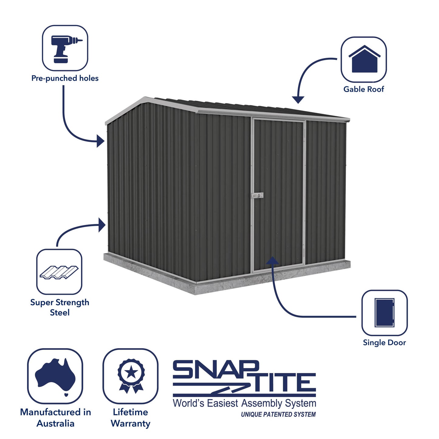 Mercia Absco Premier Shed 2.26m x 2.26m - (Monument)