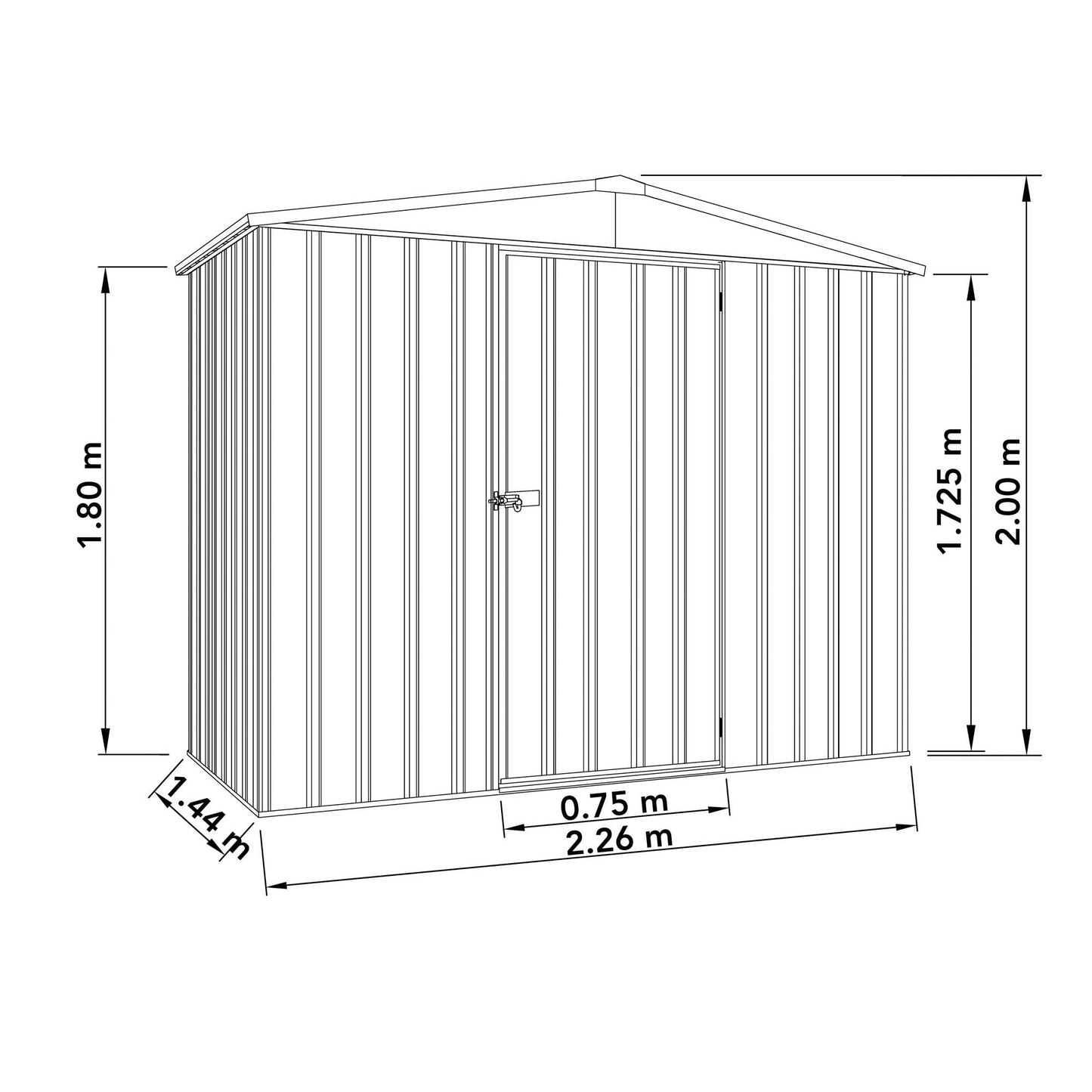 Mercia Absco Regent Shed 2.26m x 1.44m - (Woodland Grey)