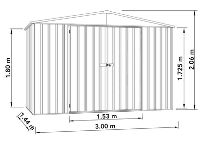 Mercia Absco Regent Shed 3m x 1.44m - (Woodland Grey)