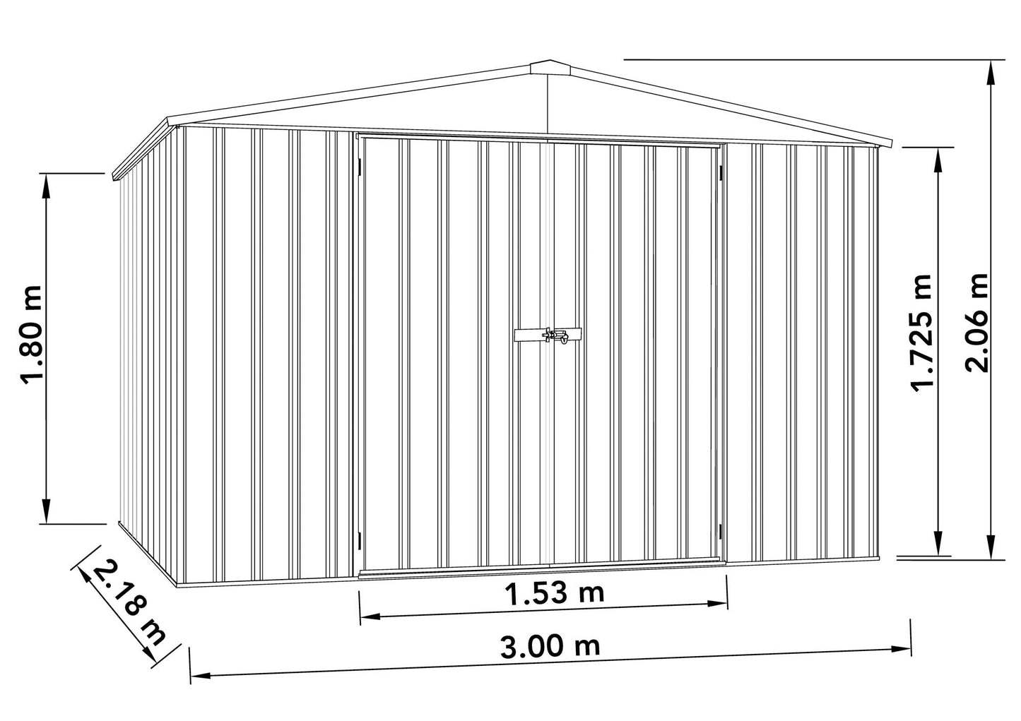 Mercia Absco Regent Shed 3m x 2.18m - (Woodland Grey)