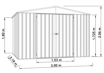 Mercia Absco Regent Shed 3m x 2.18m - (Woodland Grey)