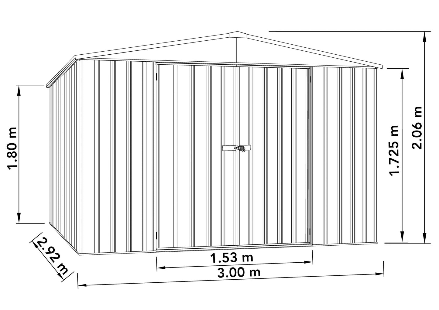 Mercia Absco Regent Shed 3m x 2.92m - (Woodland Grey)