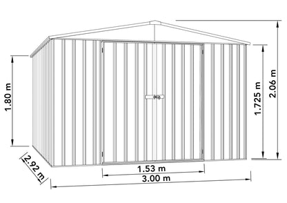 Mercia Absco Regent Shed 3m x 2.92m - (Woodland Grey)