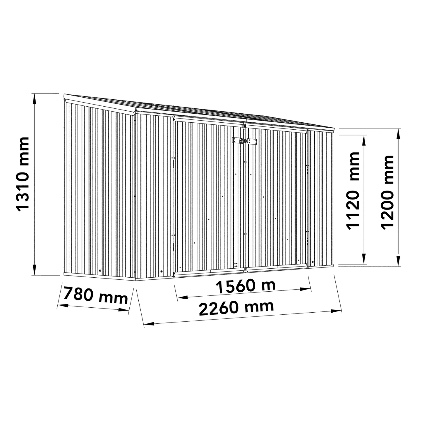 Mercia Absco Bike Store 2.26m x 0.78m - (Zinc)