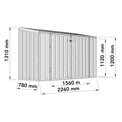 Mercia Absco Bike Store 2.26m x 0.78m - (Zinc)